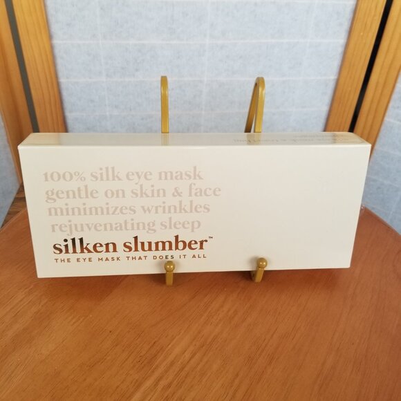 100% Silk Sleep Mask Champagne Silken Slumber Travel Bag Gift Box NEW - Picture 1 of 9